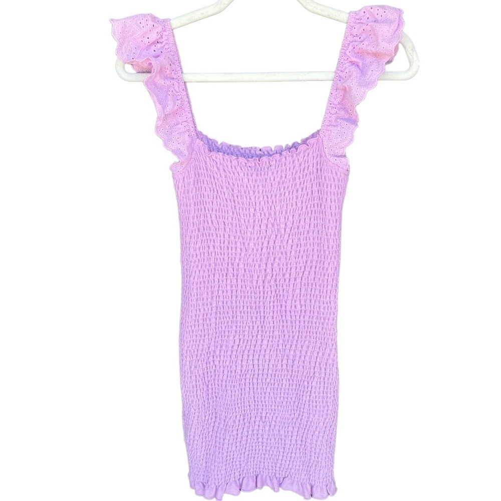 Nwt Purple Mini Dress with Eyelet Sleeves Size Small